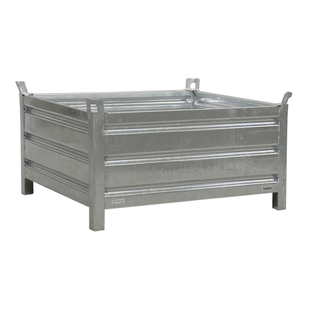 Caisse palette métallique construction compact avec quatre murs fermés