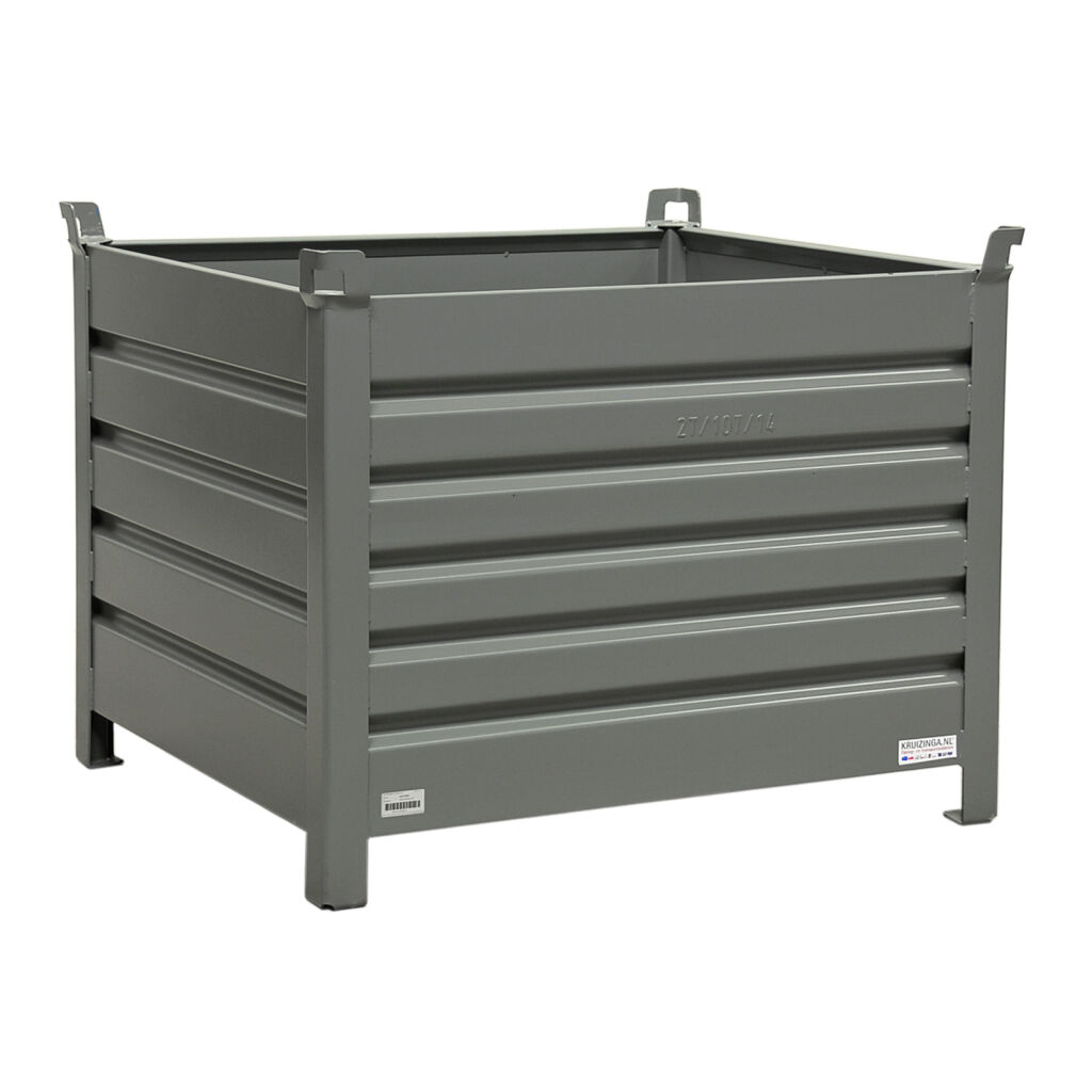 Caisse palette métallique construction compact avec quatre murs fermés