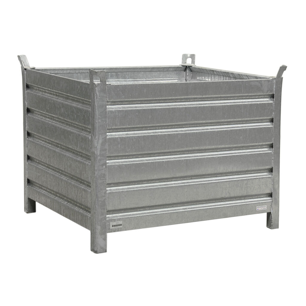 Caisse palette métallique construction compact avec quatre murs fermés
