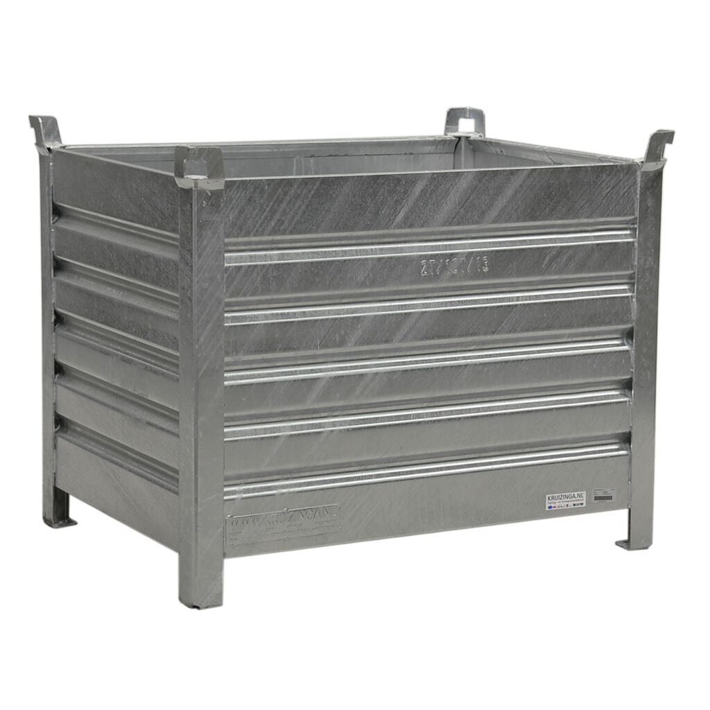 Caisse palette métallique construction compact avec quatre murs fermés