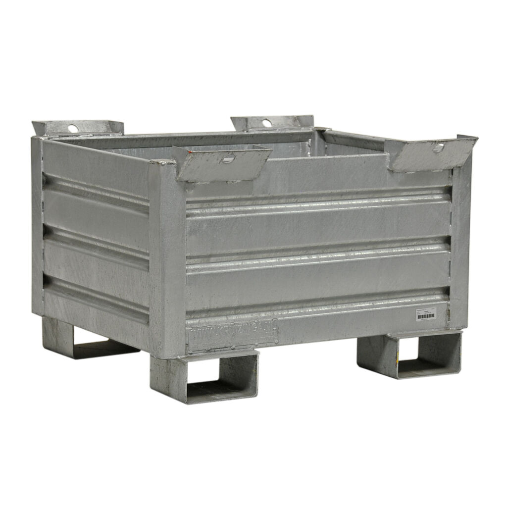 Caisse palette métallique construction compact avec quatre murs fermés