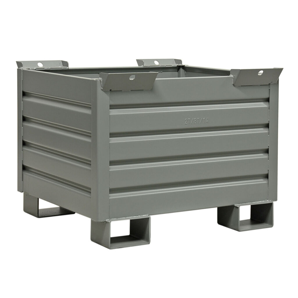 Caisse palette métallique construction compact avec quatre murs fermés