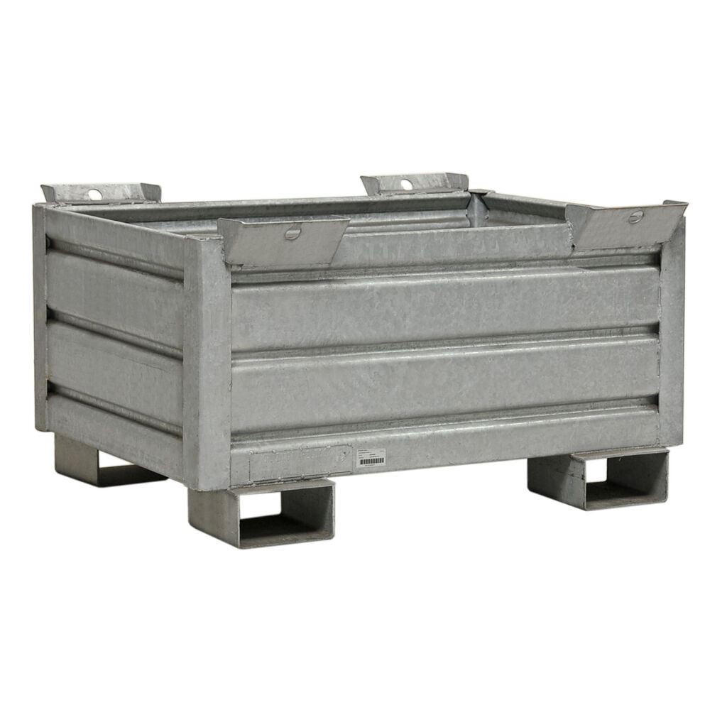 Caisse palette métallique construction compact avec quatre murs fermés