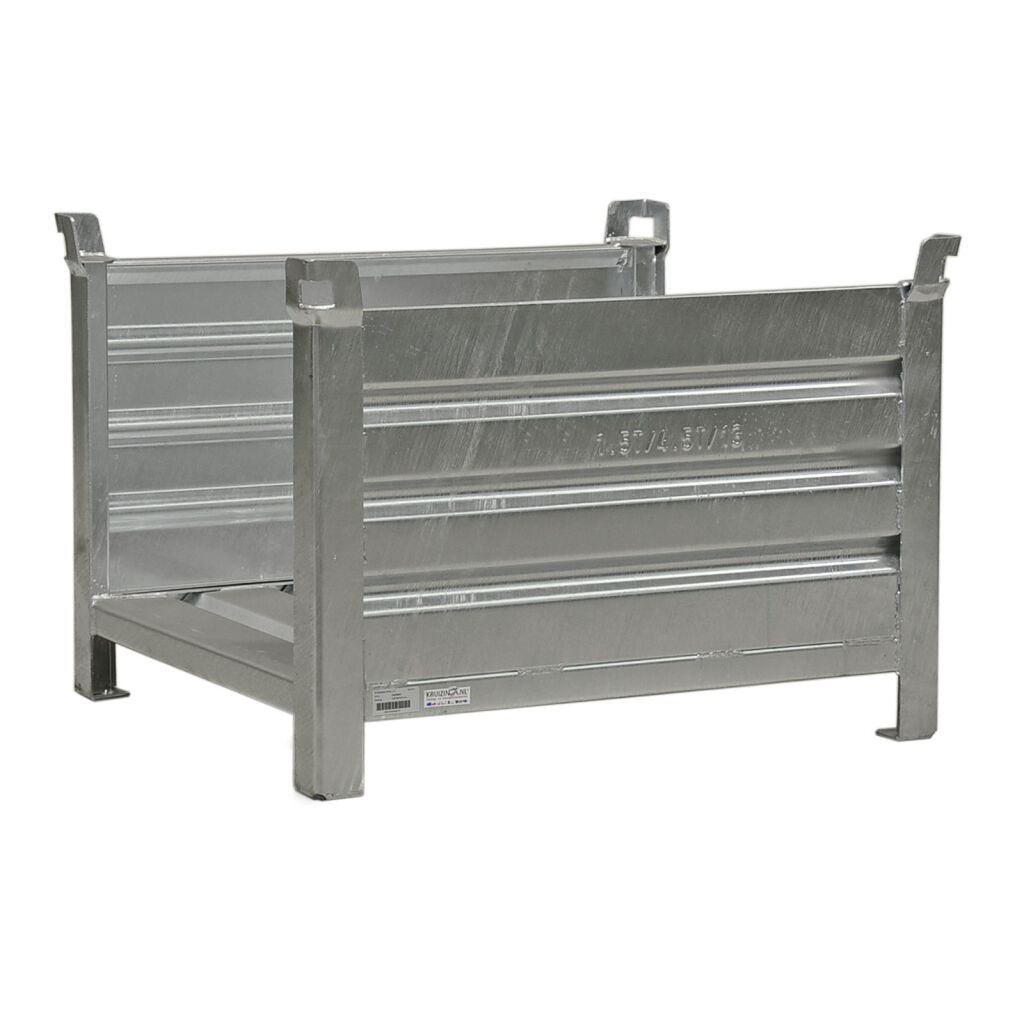 Caisse palette métallique construction compact avec les parois latérales ouvertes