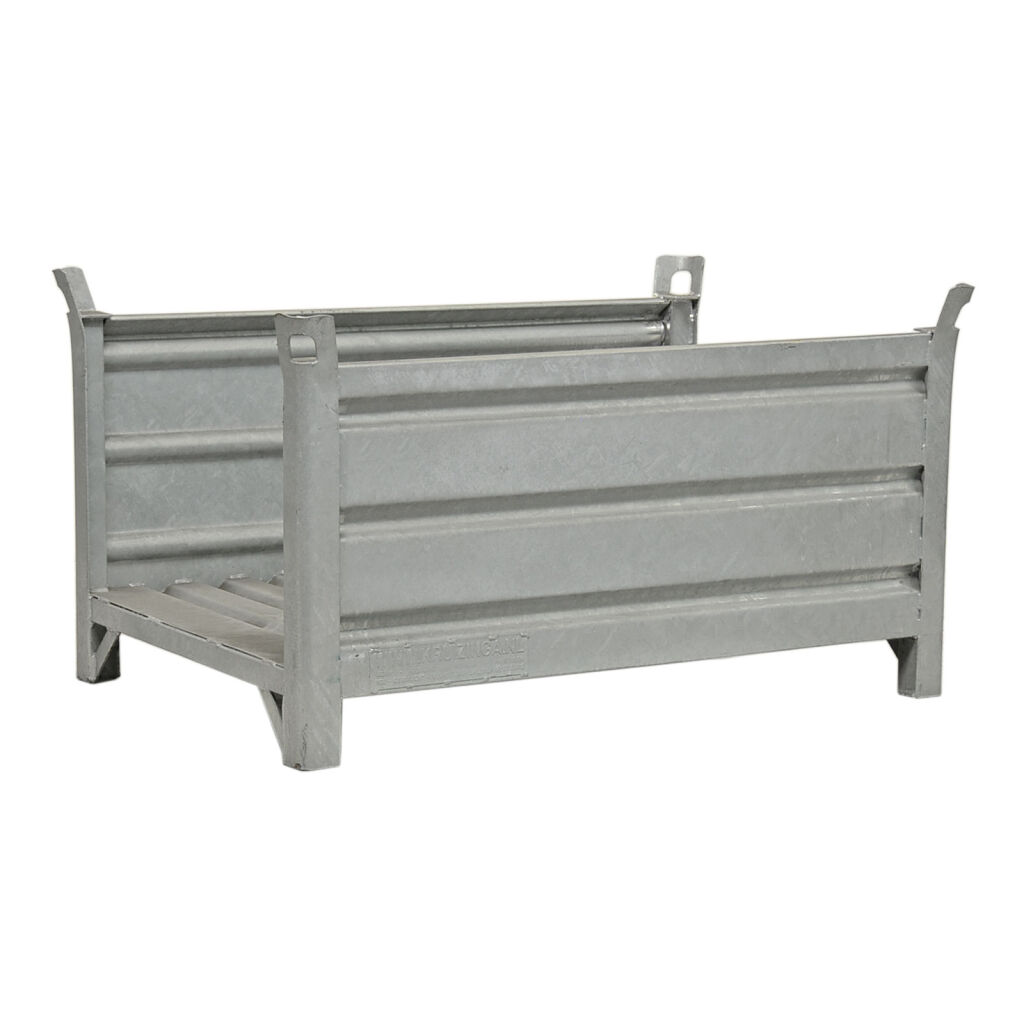 Caisse palette métallique construction compact avec les parois latérales ouvertes
