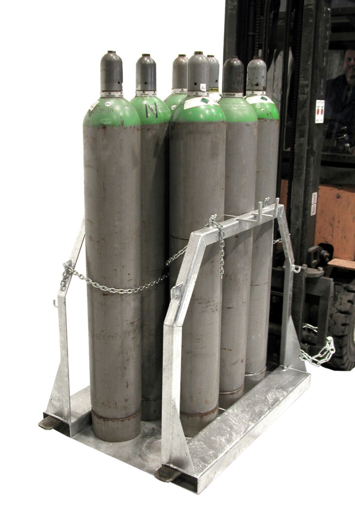 Gasflaschenlagerung Stahlflaschenpalette für 8 Flaschen