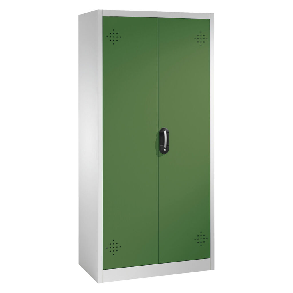 Armoire de sûreté avec 2 porte coulissante avec perforation d’aération et 4 bacs de rétention