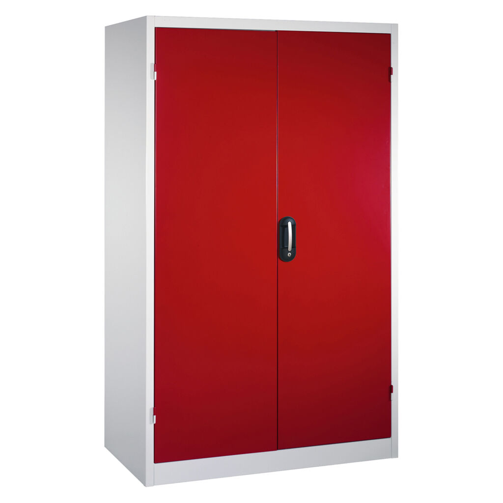 Armoire d'équipement avec 2 portes battantes, 4 étagères et 3 tiroirs