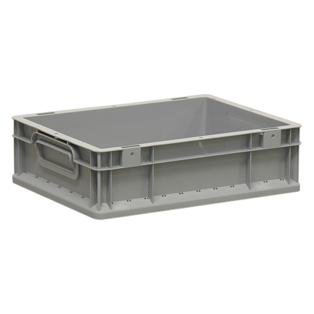 Stacking box plastic stackable all walls closed Type:  stackable.  L: 400, W: 300, H: 120 (mm). Article code: 38-NG43-12-S