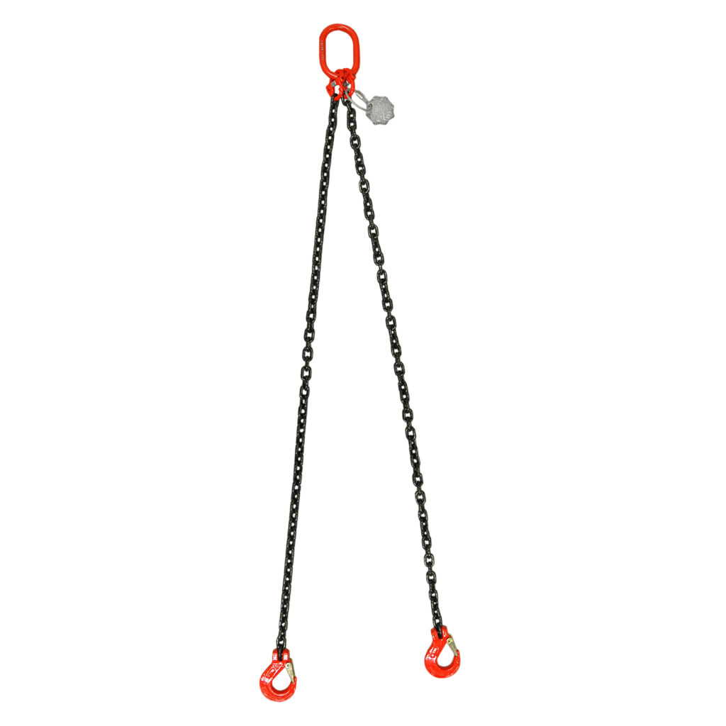 Anschlagkette 2-Feder mit Klapphaken, Ø 8 mm, 2000 kg