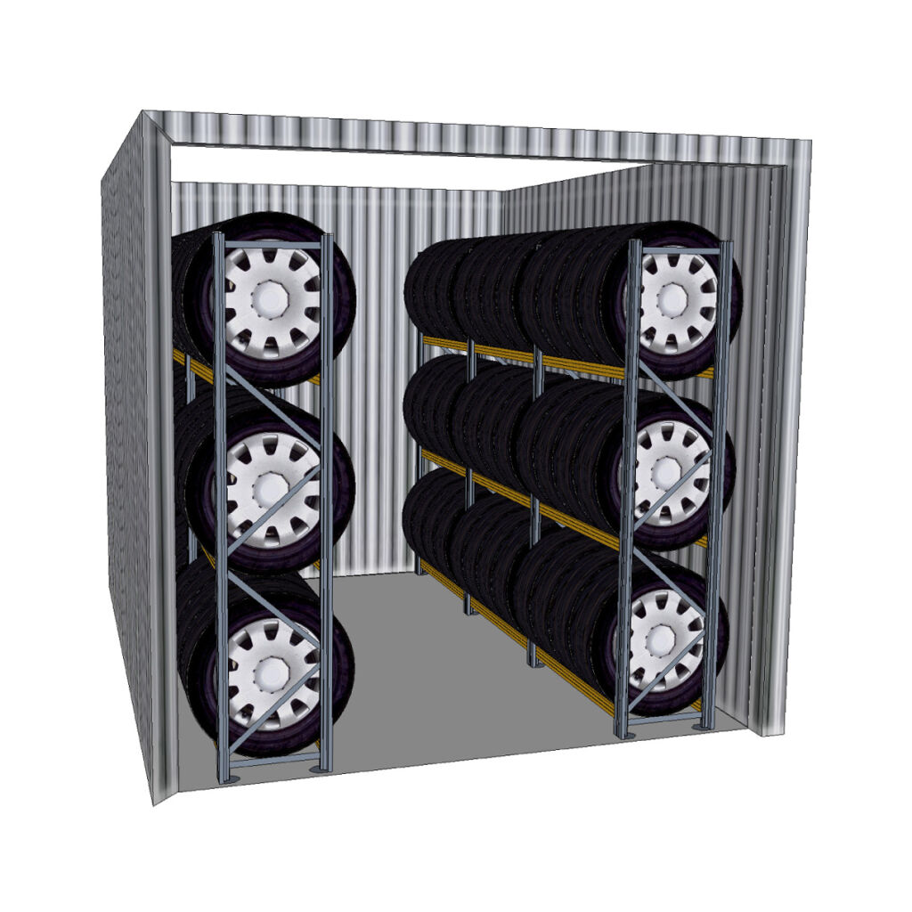 Reifenlagerung Reifenregal für 10 Fuß Container
