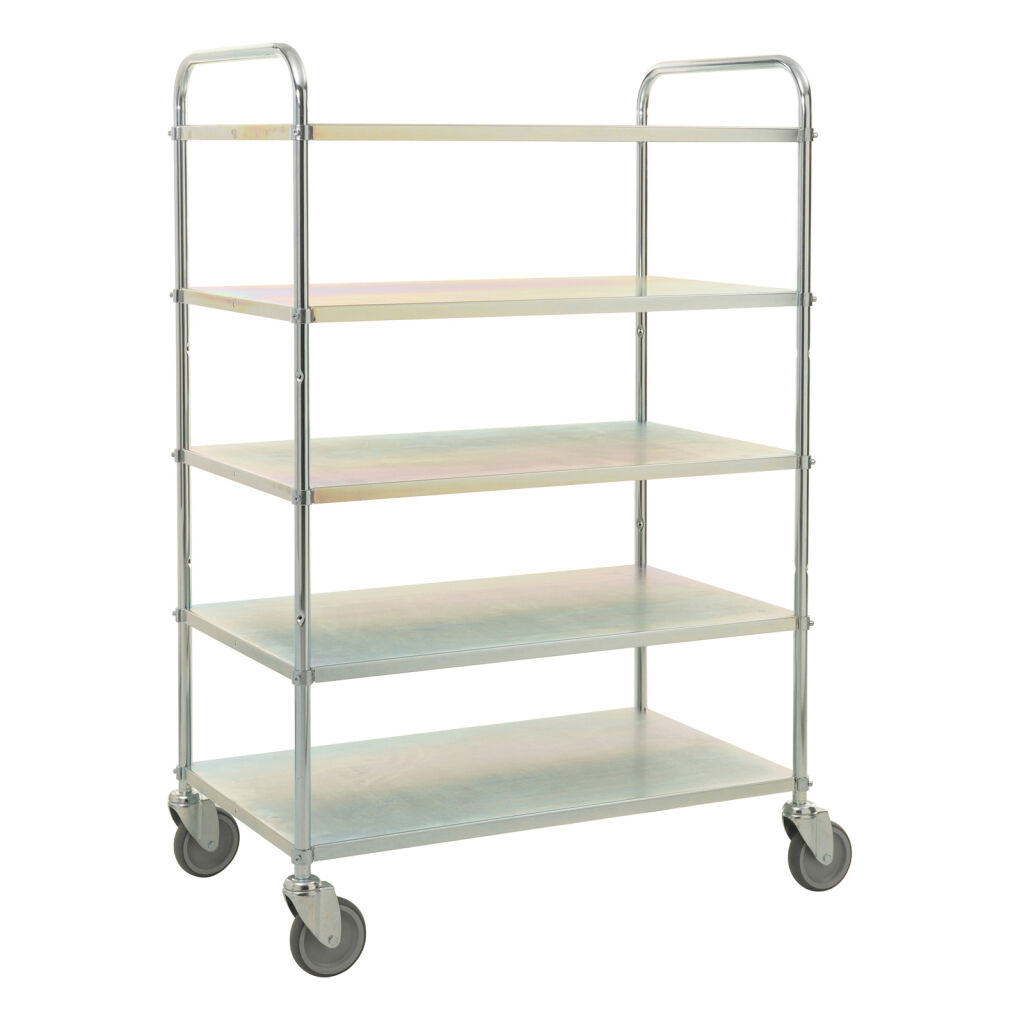 Shelved trolleys Kongamek Fetra shelved trolley 2 open side walls