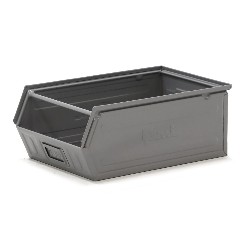 Storage bin steel grip opening