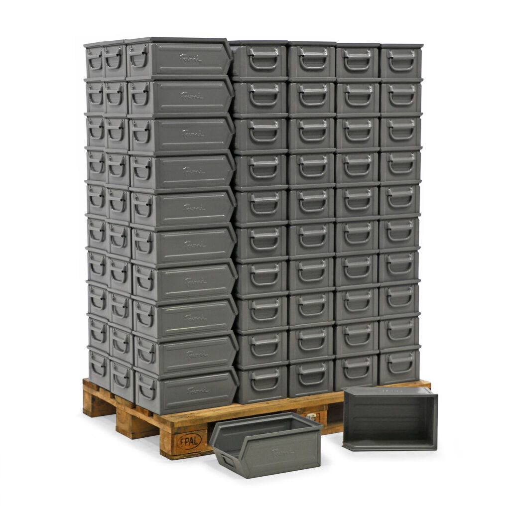 Storage bin steel grip opening