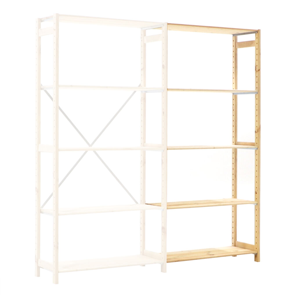 Rayonnage en bois section de construction