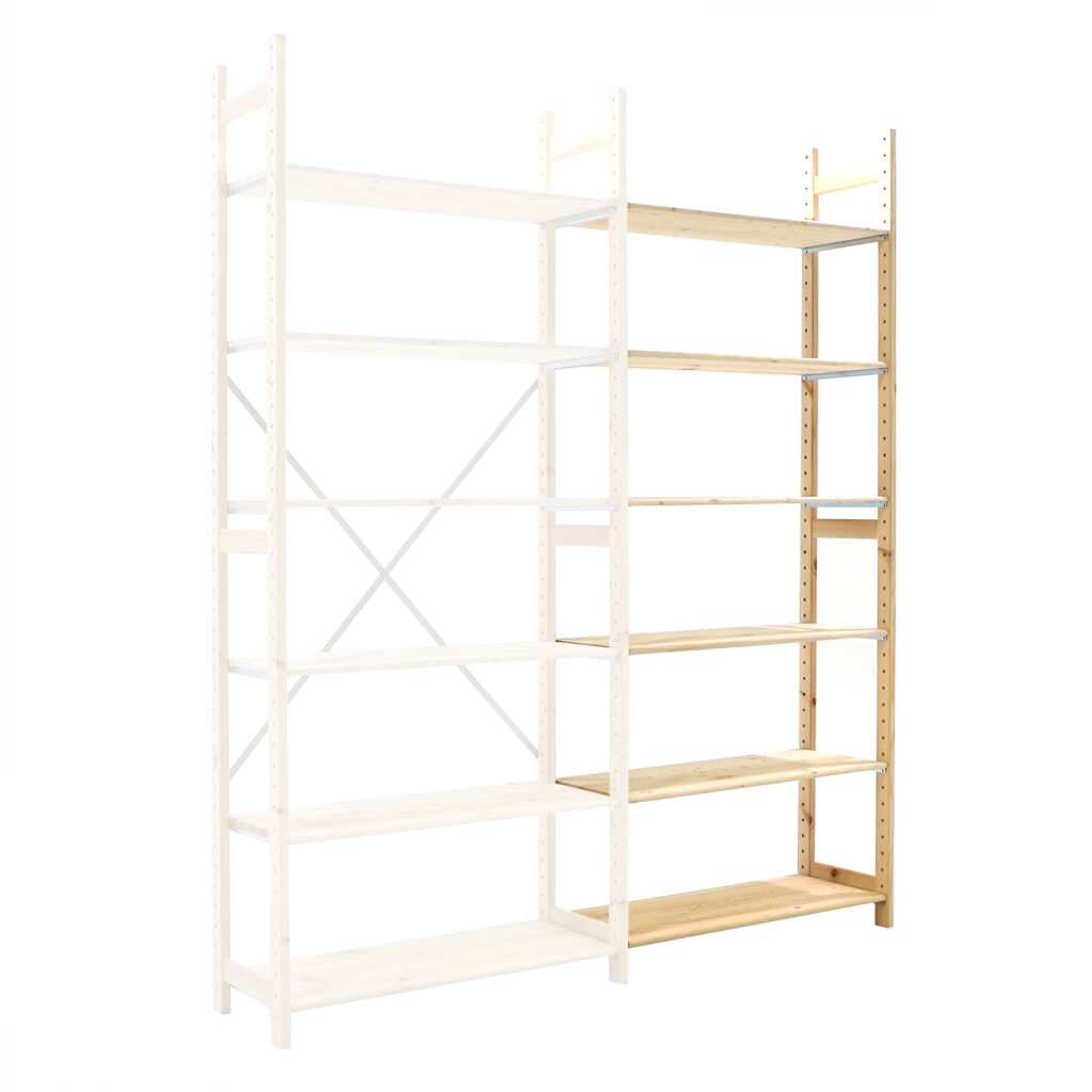 Houten stellingen aanbouwsectie