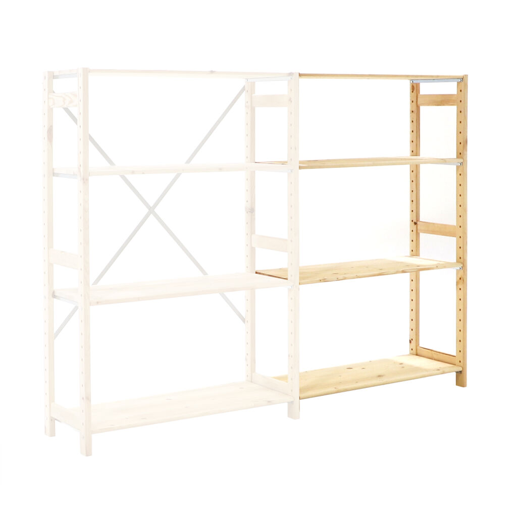 Rayonnage en bois section de construction