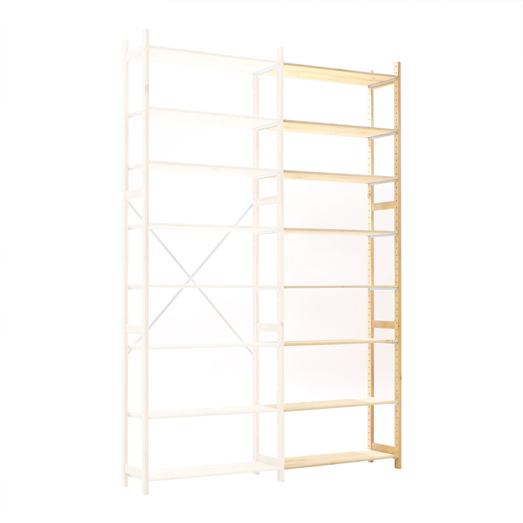 Houten stellingen aanbouwsectie
