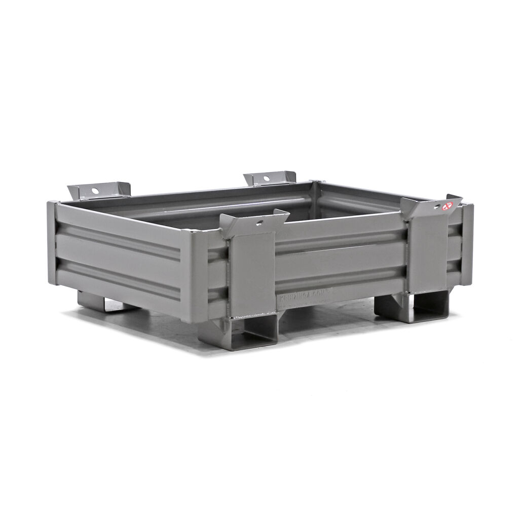 Caisse palette métallique construction compact avec quatre murs fermés