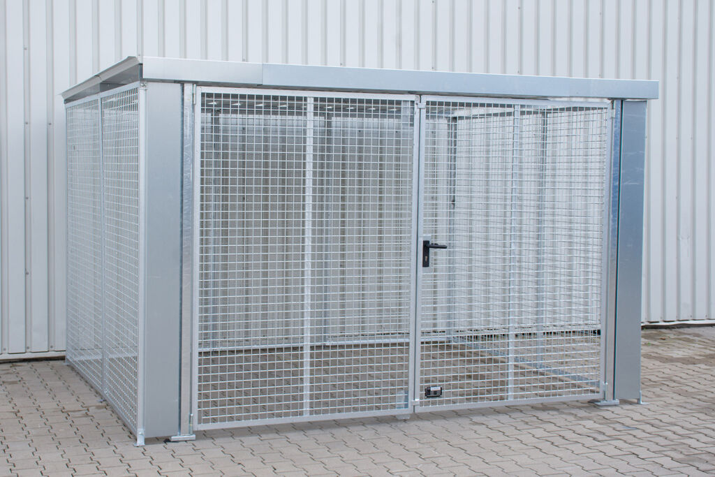 Gasflaschenlagerung Depot mit Dach für 168 Gasflaschen ø230 mm 