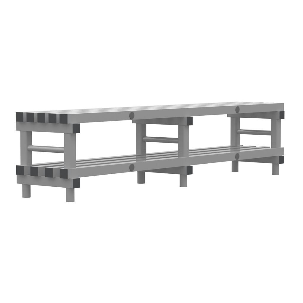 Cloakroom bench with shoe storage
