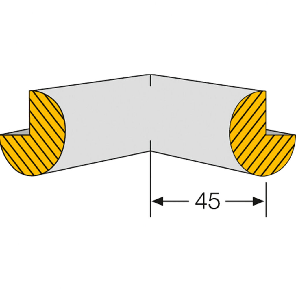 Profilé et cornière accessoires deux angle protection 45mm