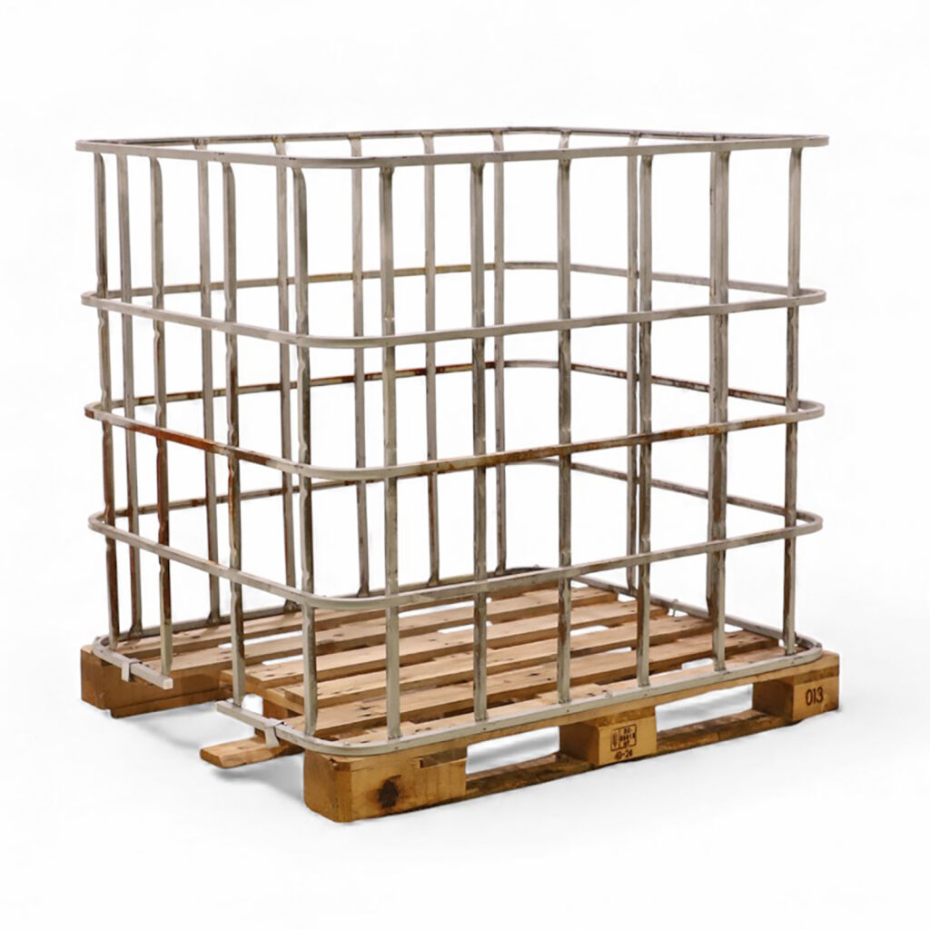Gebruikte IBC Container IBC frame met houten pallet