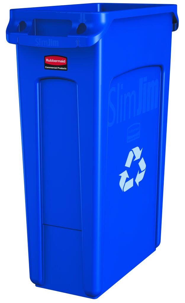 Système de tri des déchets poubelle en plastique Slim Jim avec fentes d'aération