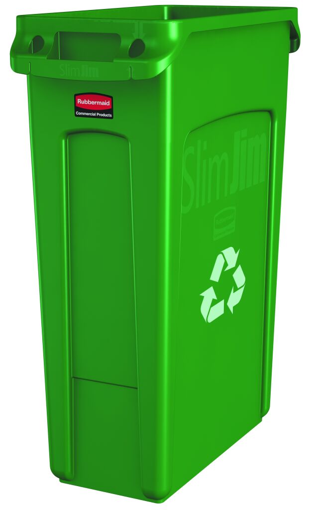 Système de tri des déchets poubelle en plastique Slim Jim avec fentes d'aération