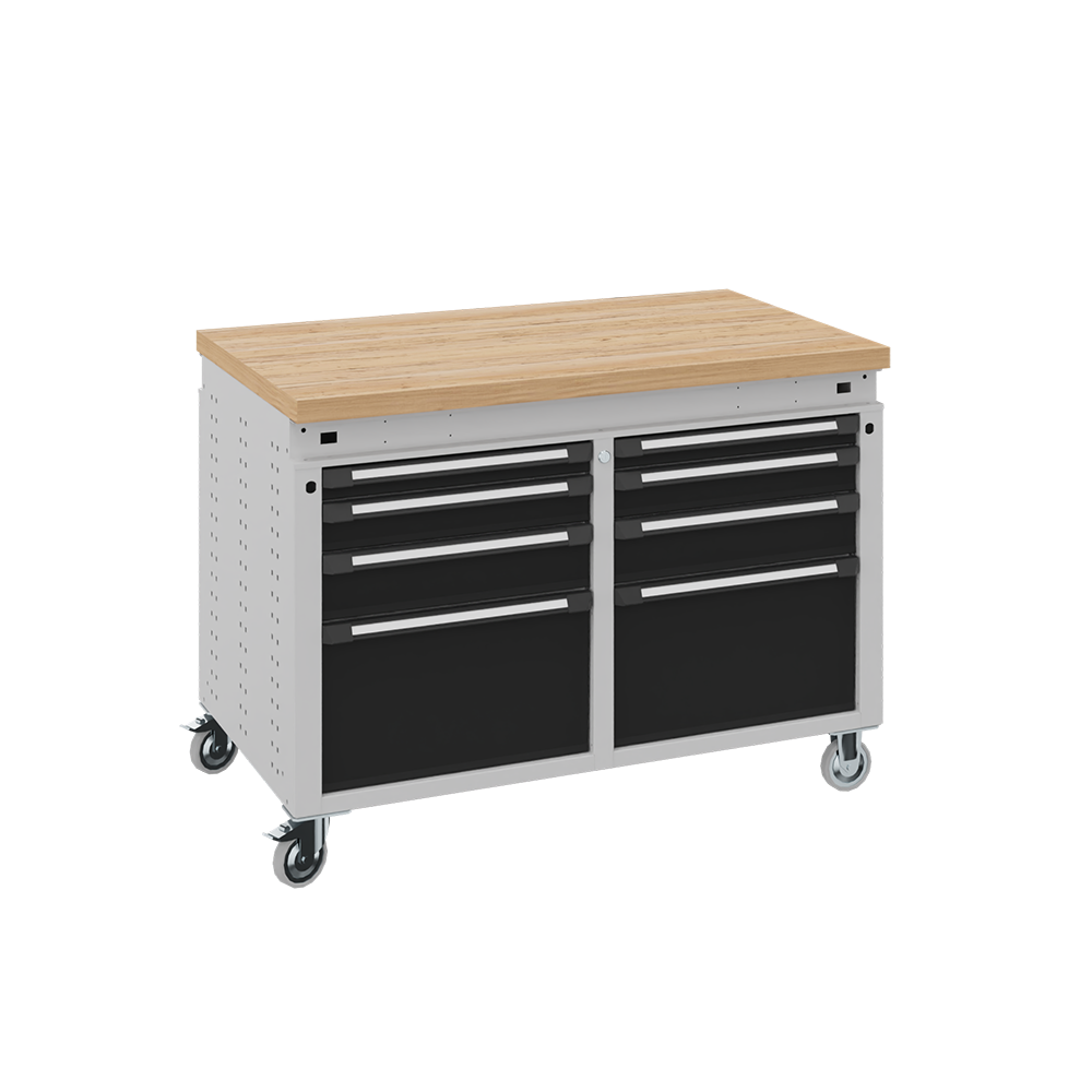 Workbenches mobile workbench on wheels, with 8 drawers