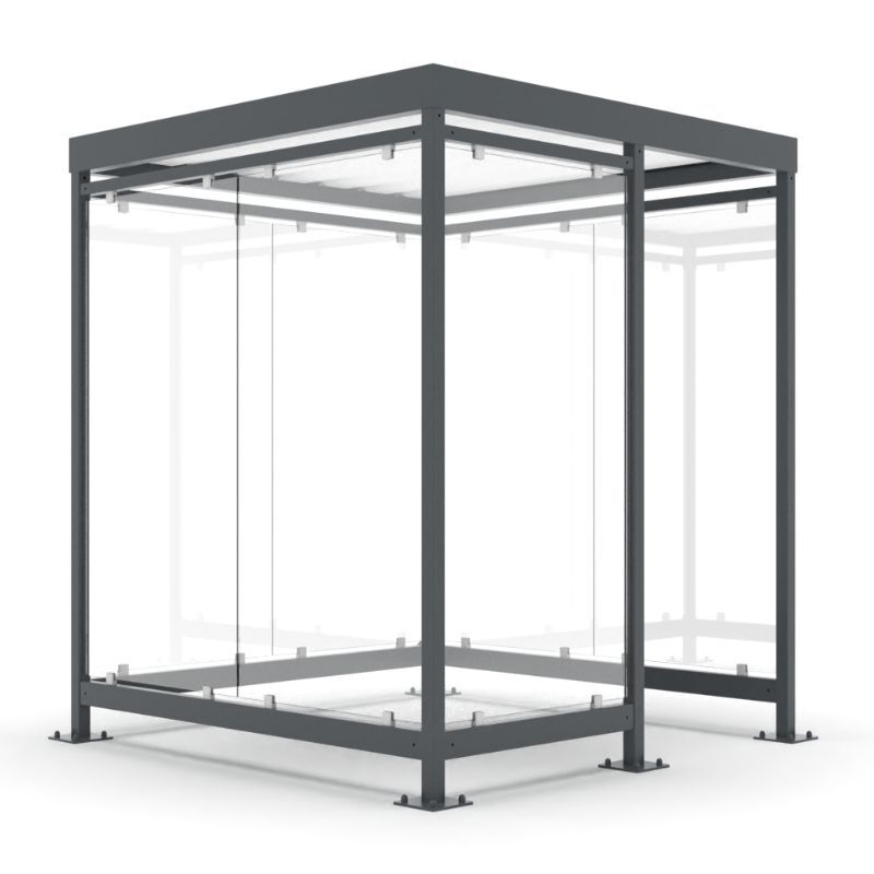 Auvents cabine extérieure avec des murs de verre