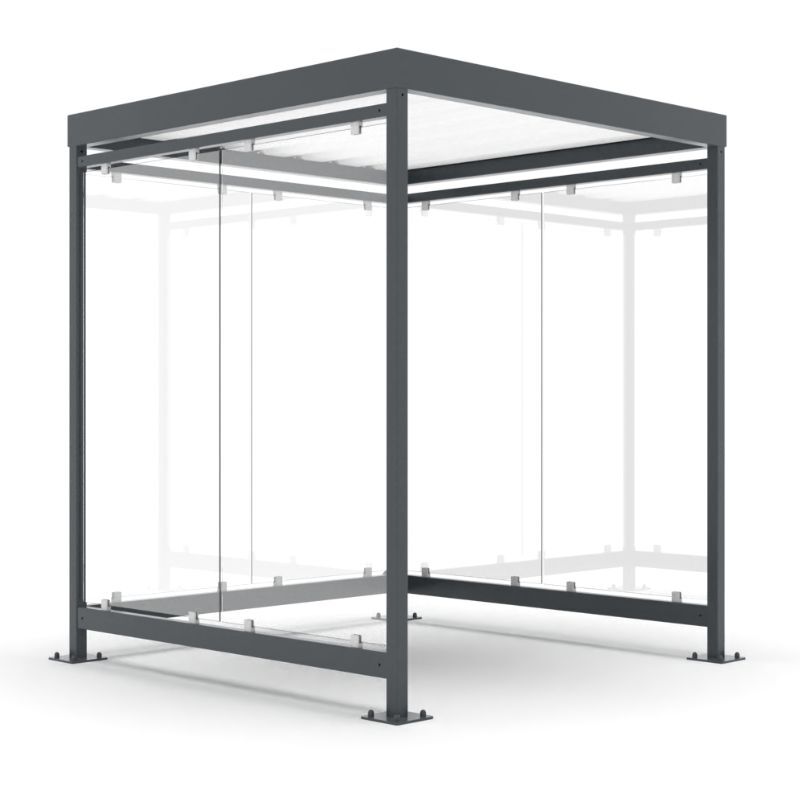 Auvents cabine extérieure avec des murs de verre