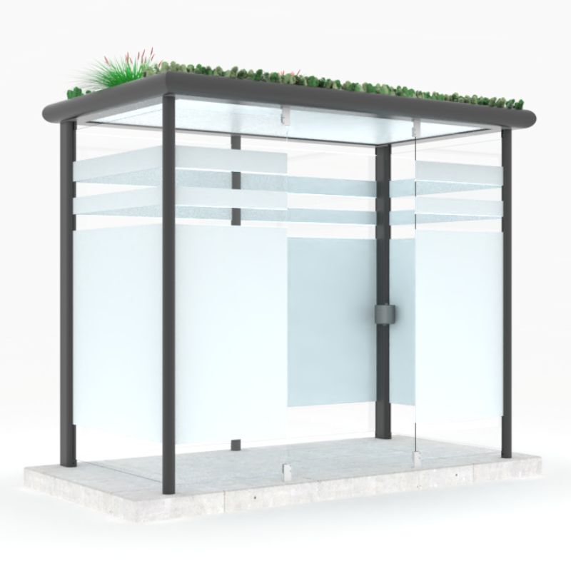 Auvents cabine extérieure avec des murs de verre