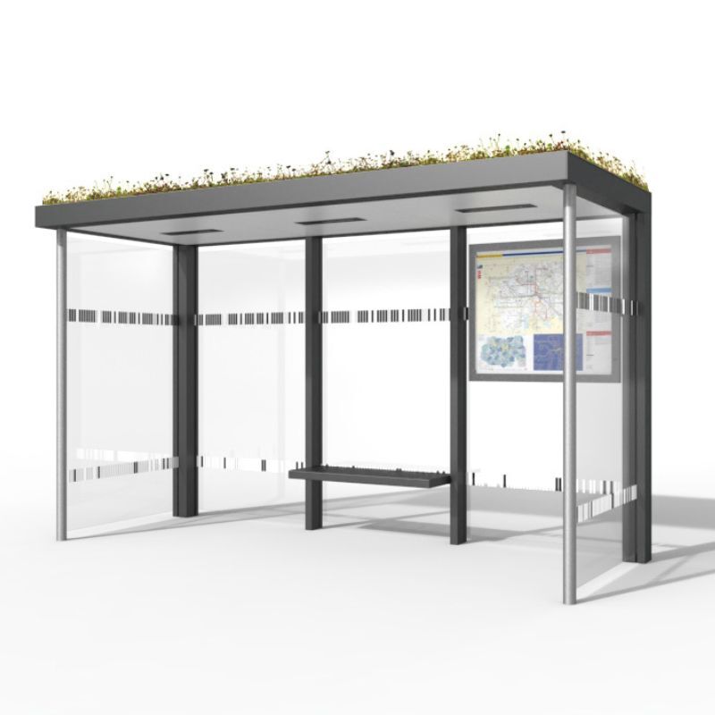Canopies outside cabin with glass walls