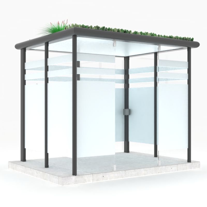 Auvents cabine extérieure avec des murs de verre
