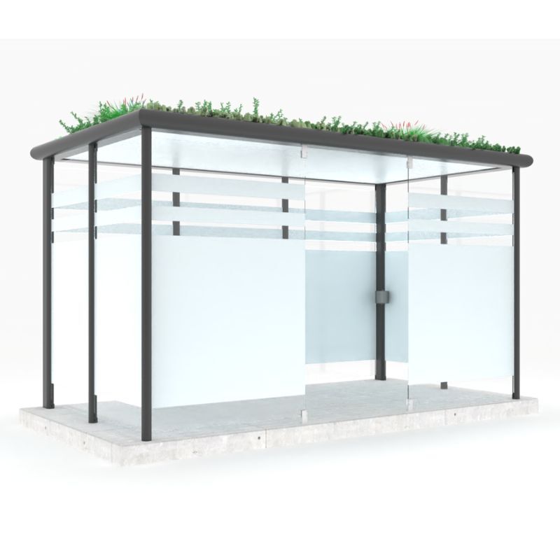 Auvents cabine extérieure avec des murs de verre