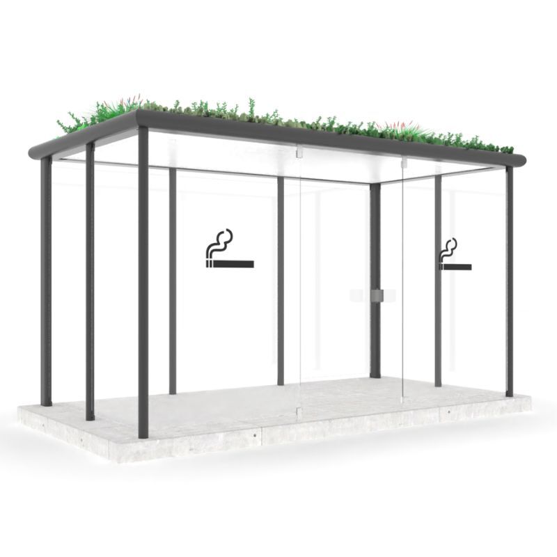 Auvents cabine extérieure avec des murs de verre