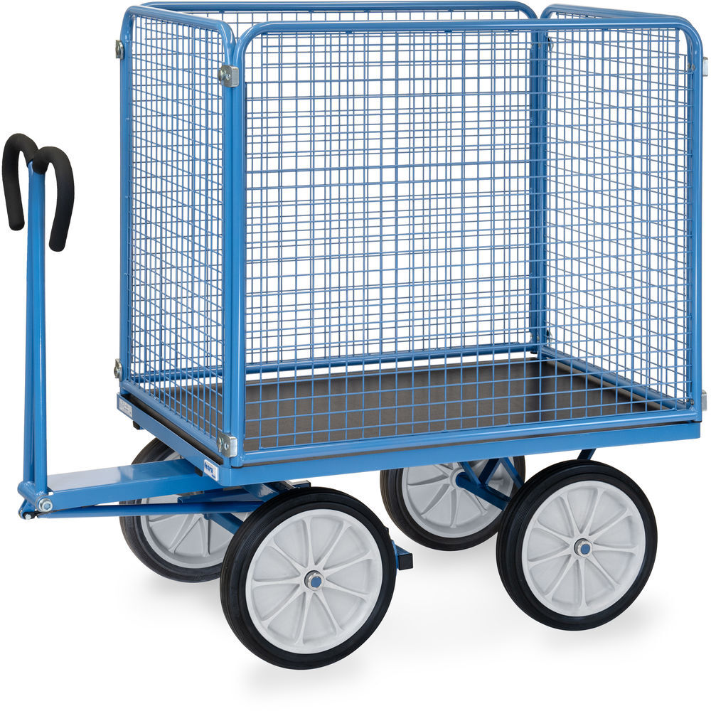 Transport trolley Fetra hand truck with 4 walls, of wire mesh
