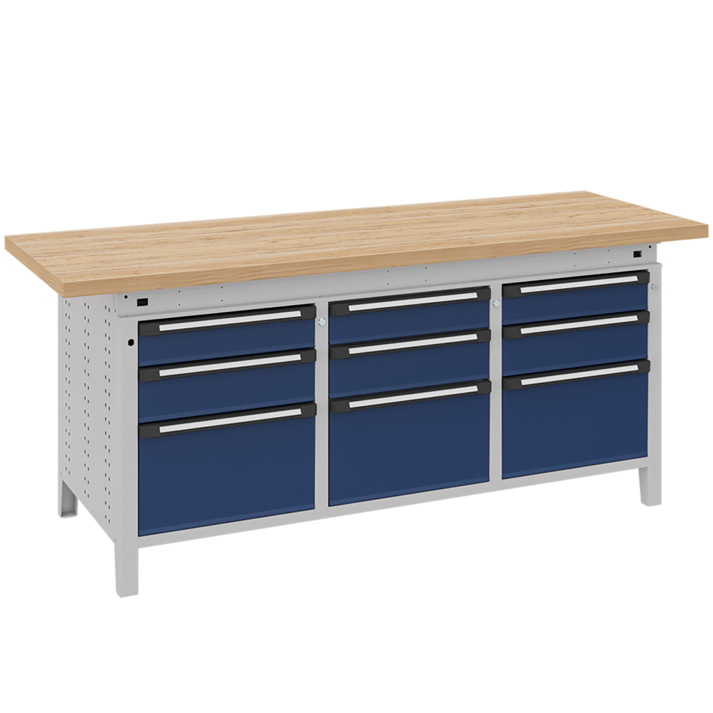 Etablis table de travail équipe de 9 tiroirs