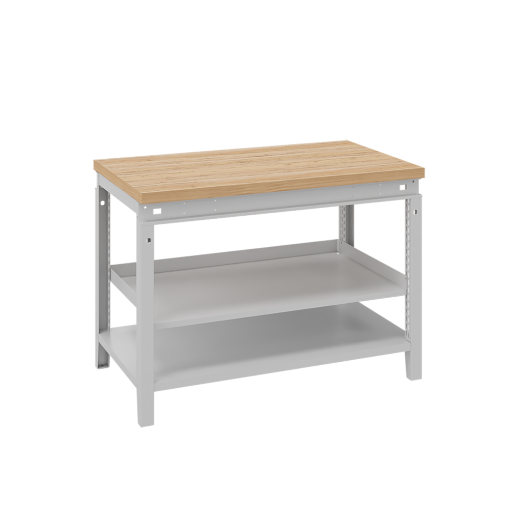 Etablis table de travail avec 2 tablettes inférieures