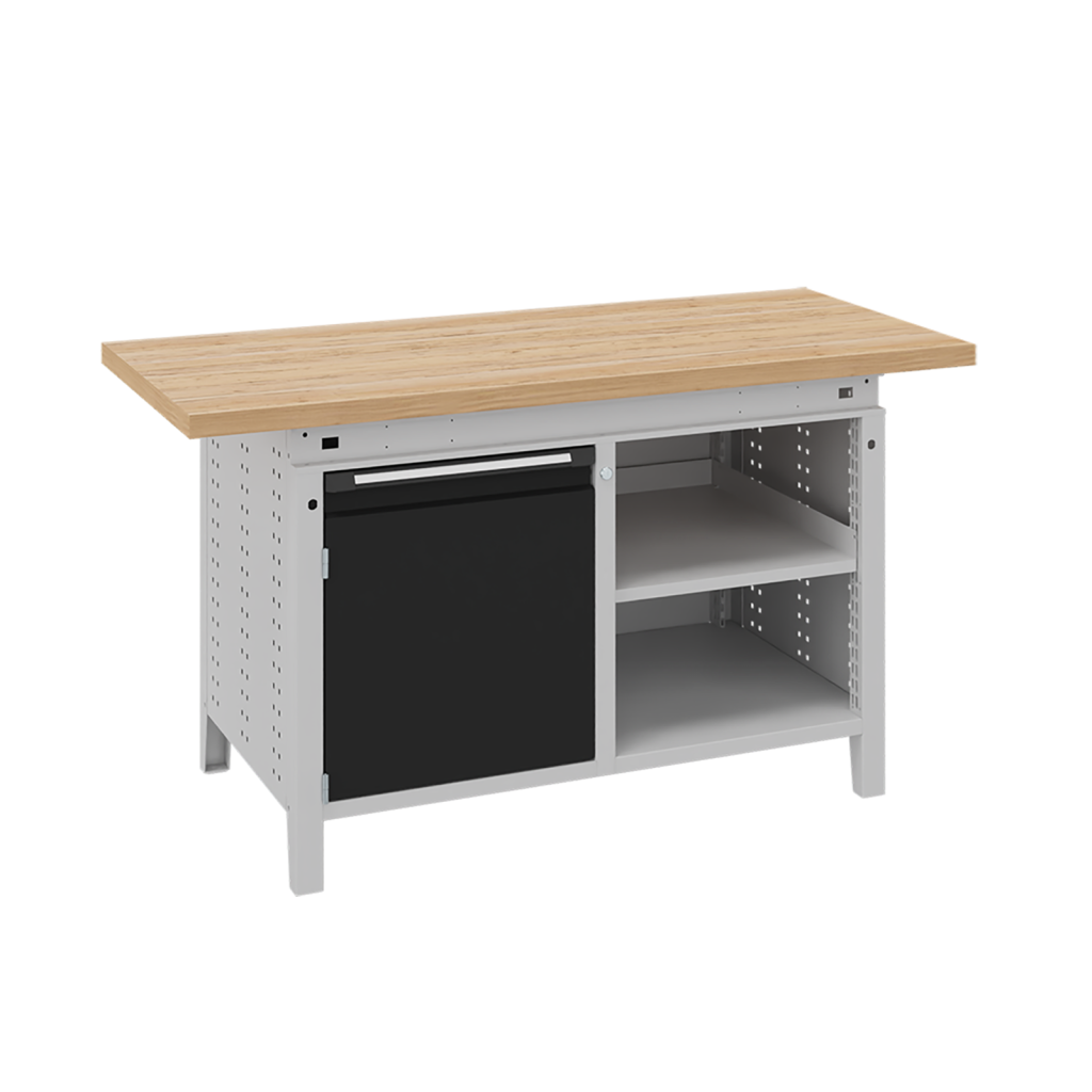 Etablis table de travail avec 1 armoire et 1 étage