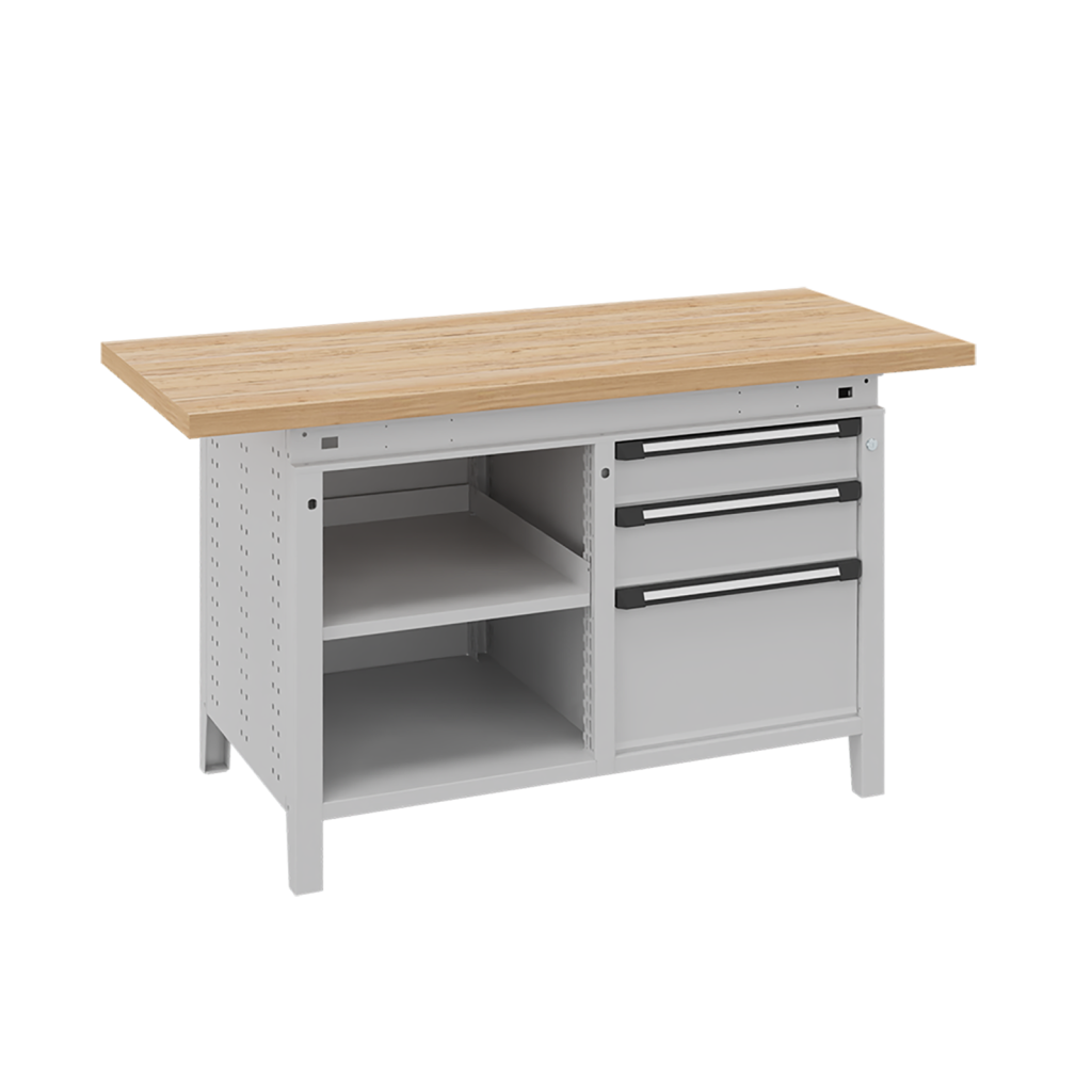 Workbenches with 3 drawers and 1 shelve