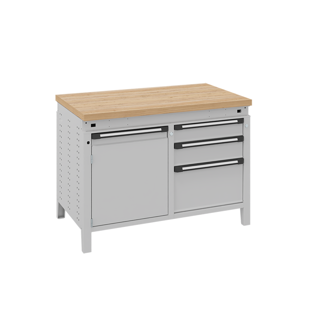 Etablis table de travail avec 1 armoire et 3 tiroirs
