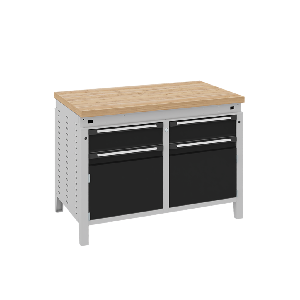 Workbenches with 2 cabinets and 2 drawers 