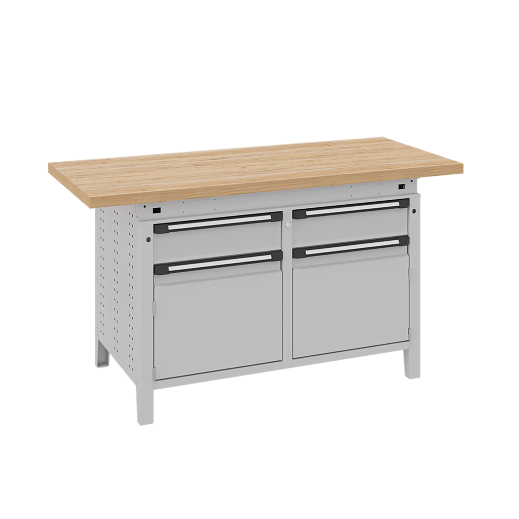 Workbenches with 2 cabinets and 2 drawers 