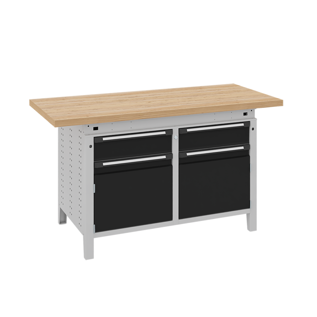 Workbenches with 2 cabinets and 2 drawers 