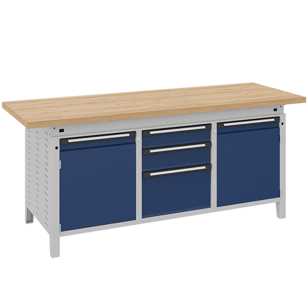 Workbenches with 3 drawers and 2 cabinets