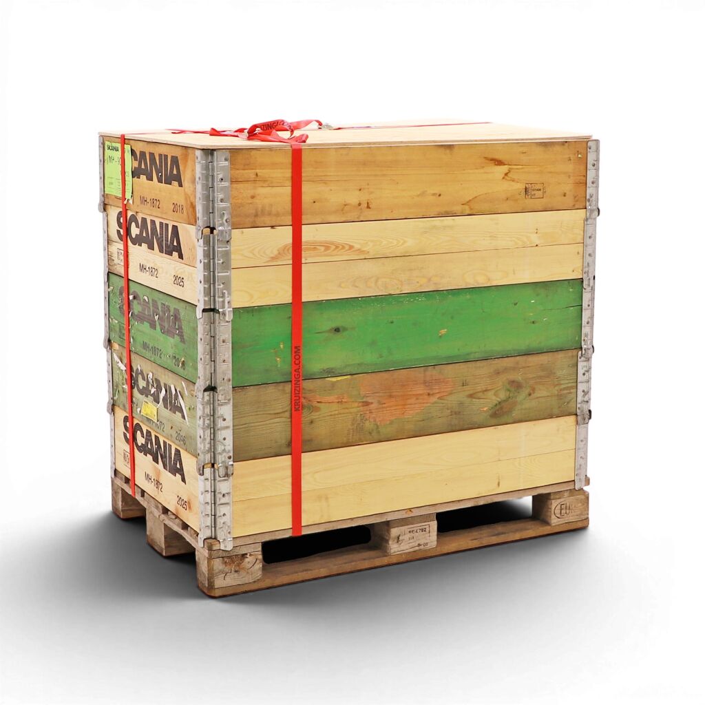 Palette en bois coffre de transport boîte à palettes fermée Occasion