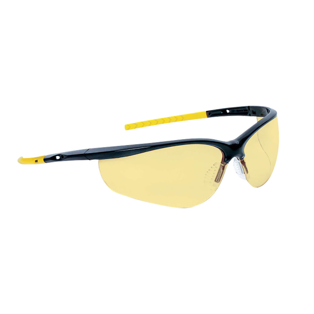 Protective eyewear safety glasses with temples