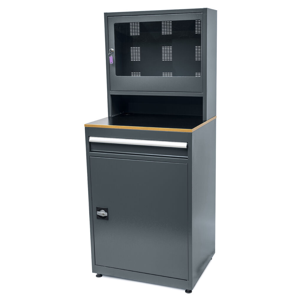 Établis armoire d'ordinateur avec 1 tiroir et 1 armoire